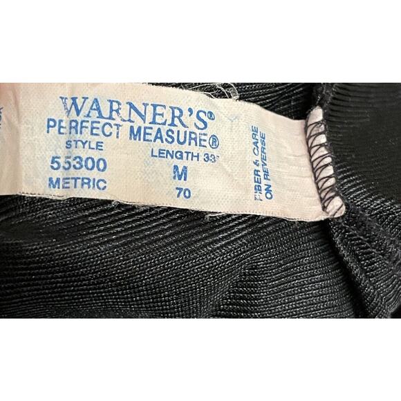 Vintage Warner's Slip Set Top‎ Full Skirt Size Small/Medium Black Satin 1980s - Picture 12 of 13